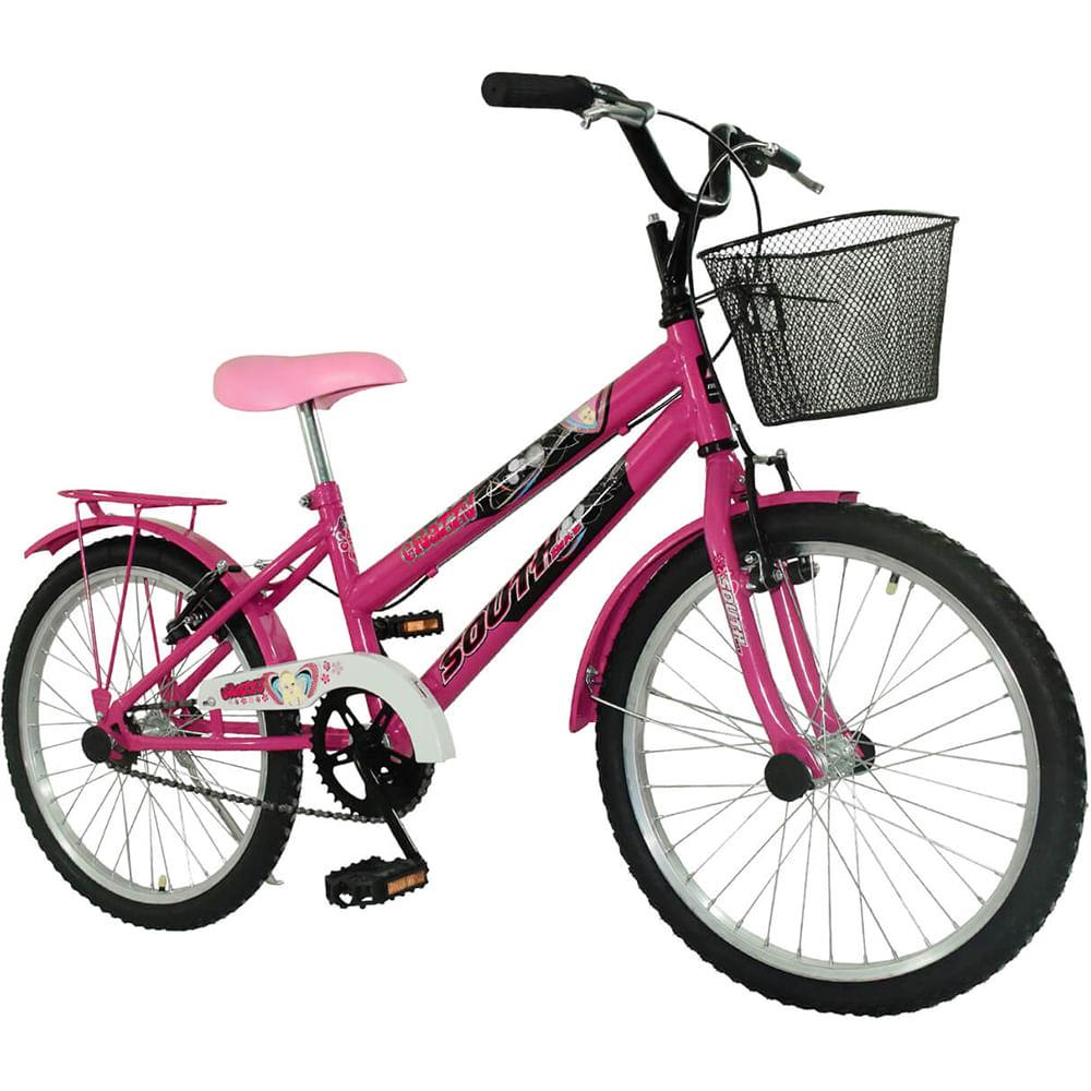 Bicicleta Infanto Juvenil Caloi Barbie Aro 20 - Quadro Aço - Rosa
