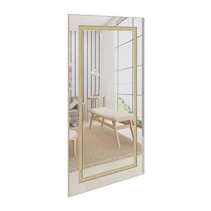 Espelho Retangular Rudnick Mondrian Natural Palha - 110x210cm