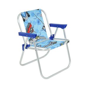 Cadeira de Praia Infantil Bel Fix Hot Wheels em Alumínio - Azul/Branca
