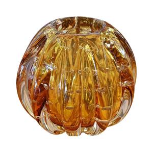 Esfera Decorativa Rojemac Lyor Italy em Vidro - Âmbar/Dourado