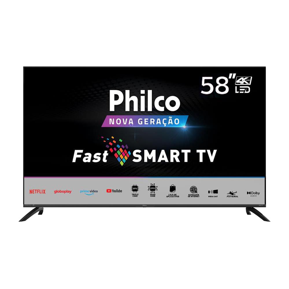 Tv 58" Led Philco 4k - Ultra Hd Smart - Ptv58g70rcbl