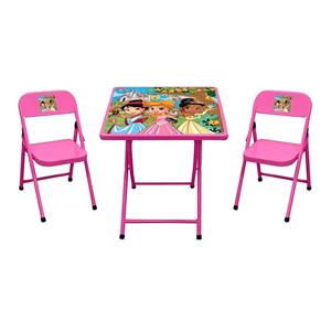 Jogo de Mesa Infantil Açomix Princesa 2 Cadeiras - Rosa